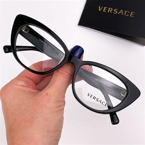 versace glasses womens frames gb1 52016 140|Versace™ VE3286 GB1 52 Black Eyeglasses .